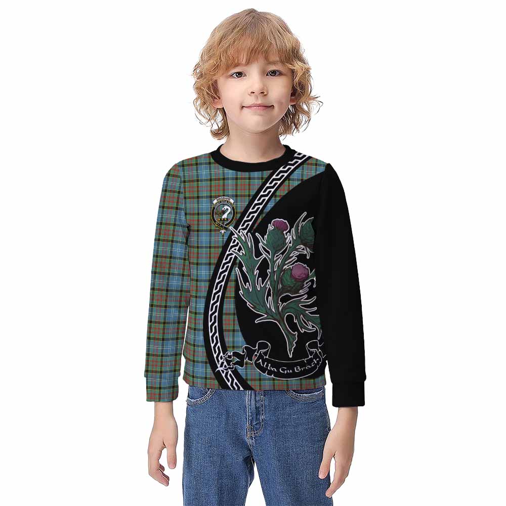 Brisbane Family Crest Tartan Kid Knitted Sweatshirt Alba Thistle Inspired - Tartan Vibes Clothing
