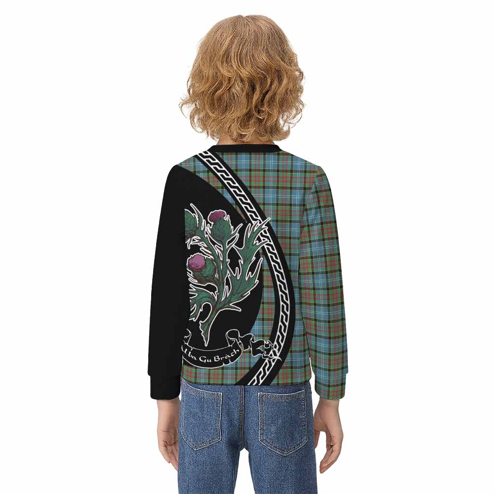 Brisbane Family Crest Tartan Kid Knitted Sweatshirt Alba Thistle Inspired - Tartan Vibes Clothing