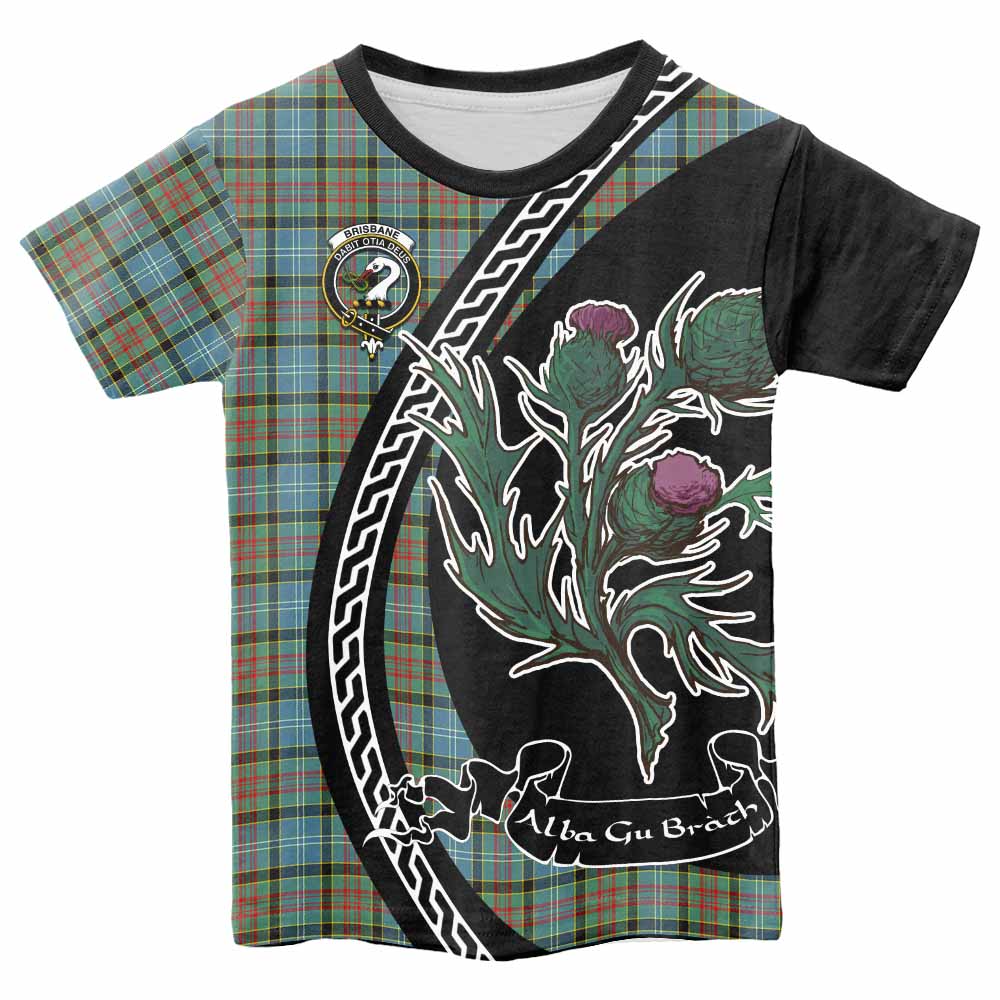 Brisbane Family Crest Tartan Kid T-shirt Alba Thistle Inspired - Tartan Vibes Clothing