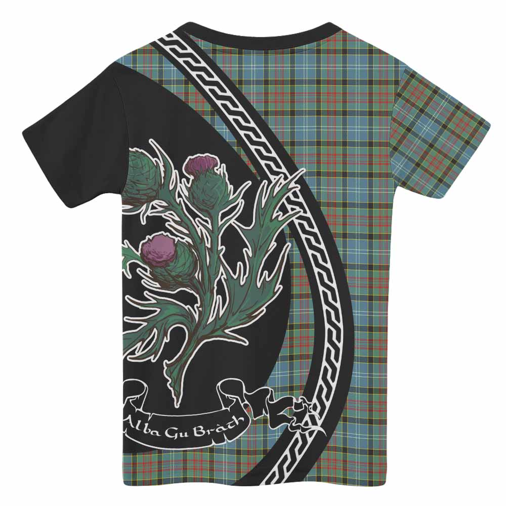 Brisbane Family Crest Tartan Kid T-shirt Alba Thistle Inspired - Tartan Vibes Clothing