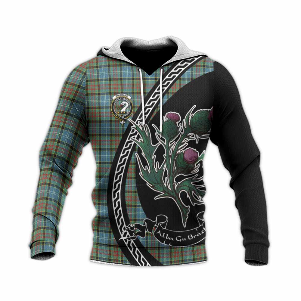 Brisbane Family Crest Tartan Knitted Hoodie Alba Thistle Inspired - Tartan Vibes Clothing