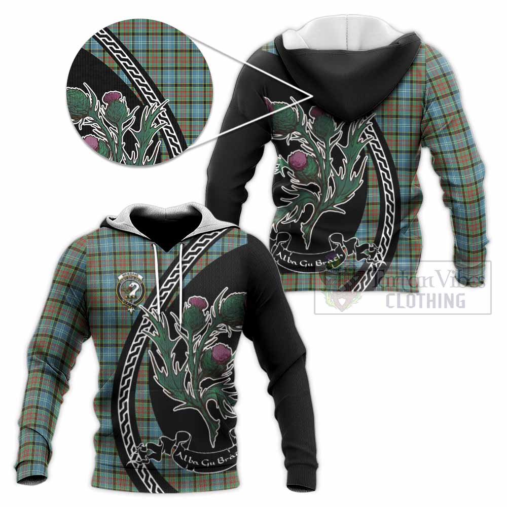 Brisbane Family Crest Tartan Knitted Hoodie Alba Thistle Inspired - Tartan Vibes Clothing