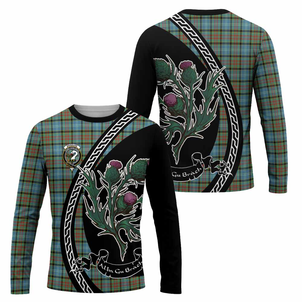 Brisbane Family Crest Tartan Long Sleeve T-Shirt Alba Thistle Inspired - Tartan Vibes Clothing