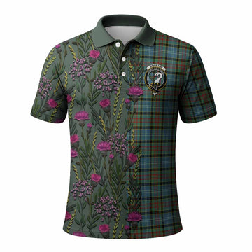 Brisbane Family Crest Tartan Polo Shirt Scottish Thistle Flower Pattern Half Style