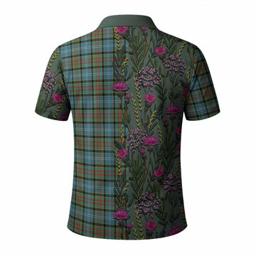 Brisbane Family Crest Tartan Polo Shirt Scottish Thistle Flower Pattern Half Style