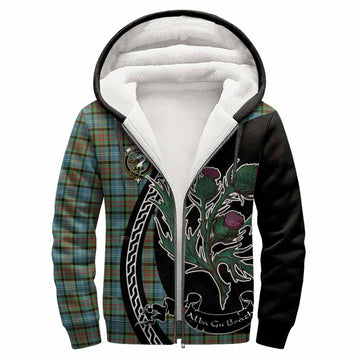 Brisbane Family Crest Tartan Sherpa Hoodie Alba Thistle Inspired