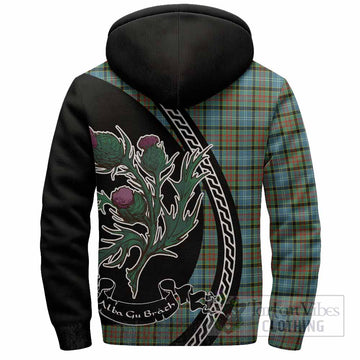 Brisbane Family Crest Tartan Sherpa Hoodie Alba Thistle Inspired
