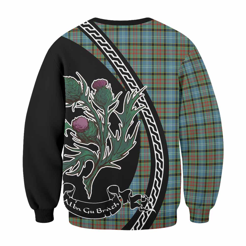 Brisbane Family Crest Tartan Sweatshirt Alba Thistle Inspired - Tartan Vibes Clothing