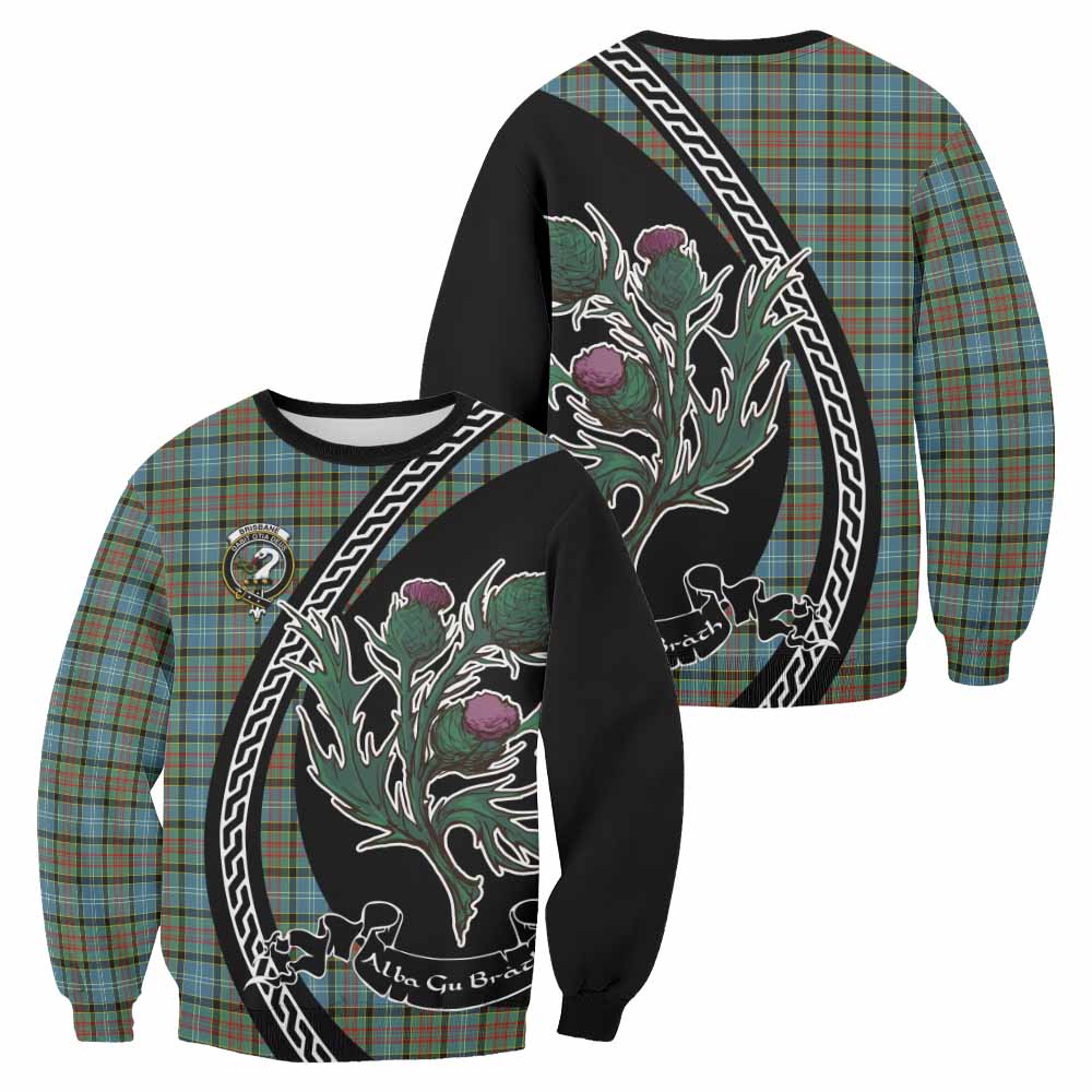 Brisbane Family Crest Tartan Sweatshirt Alba Thistle Inspired - Tartan Vibes Clothing
