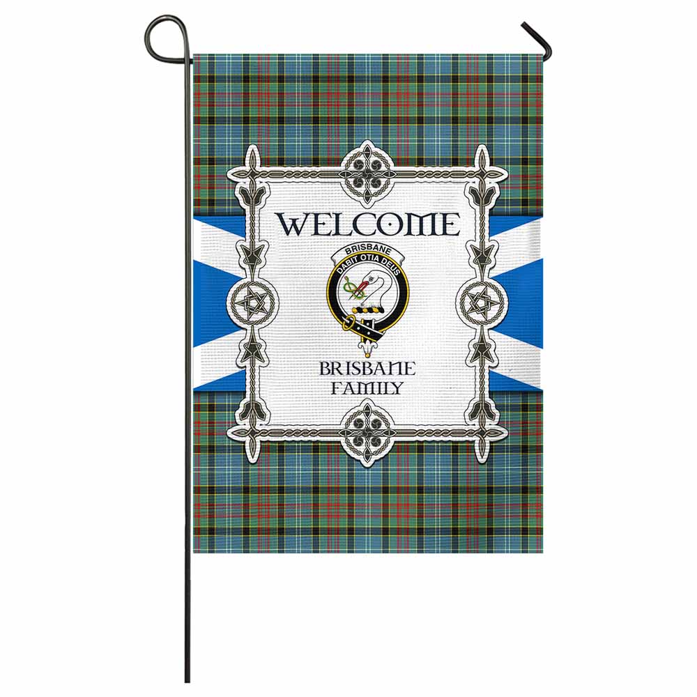 Brisbane Family Crest Tartan Welcome Garden Flag Saltire Harmony Style - Tartan Vibes Clothing