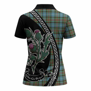 Brisbane Family Crest Tartan Women Polo Shirt Alba Thistle Inspired