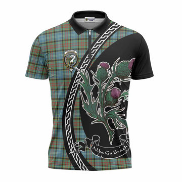 Brisbane Family Crest Tartan Zipper Polo Shirt Alba Thistle Inspired