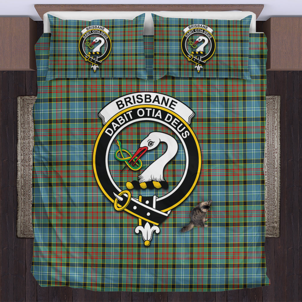 Brisbane Tartan Bedding Set with Family Crest UK Bedding Set - Tartan Vibes Clothing