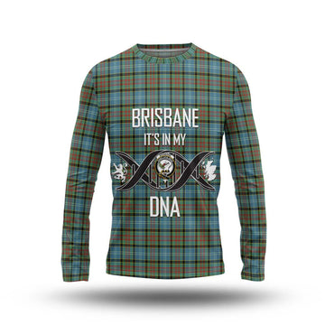 Brisbane Tartan Long Sleeve T-Shirt with Family Crest DNA In Me Style Unisex - Tartanvibesclothing Shop