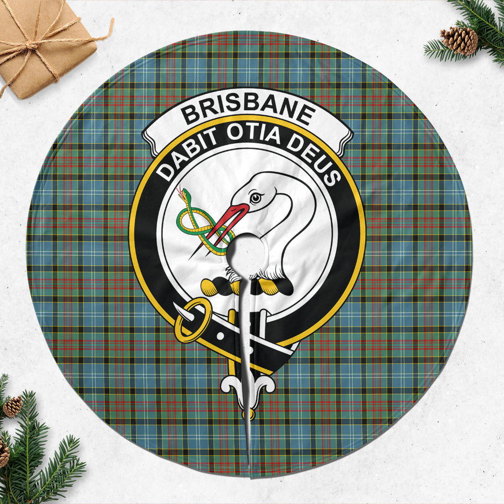 Brisbane modern Tartan Christmas Tree Skirt with Family Crest - Tartanvibesclothing