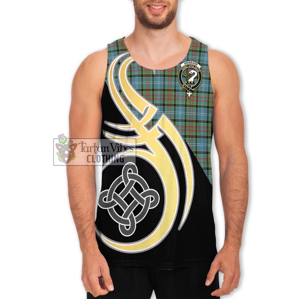Brisbane Tartan Men's Tank Top with Family Crest and Celtic Symbol Style Men - Tartan Vibes Clothing