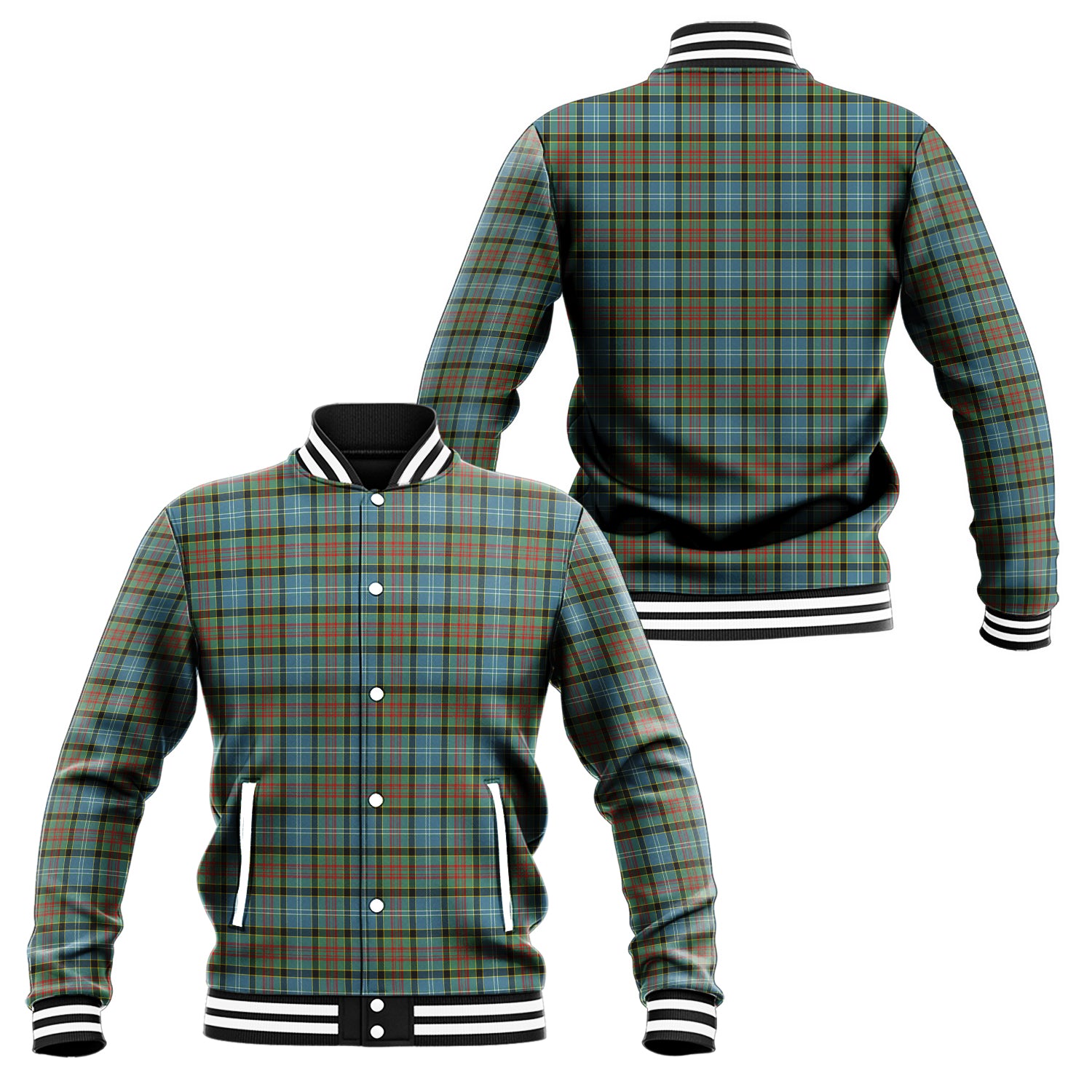 Brisbane Tartan Baseball Jacket Unisex - Tartan Vibes Clothing