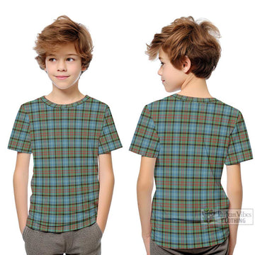 Brisbane Tartan Kid T-Shirt Youth XL Size14 - Tartanvibesclothing Shop
