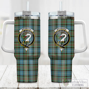 Brisbane modern Tartan and Family Crest Tumbler with Handle
