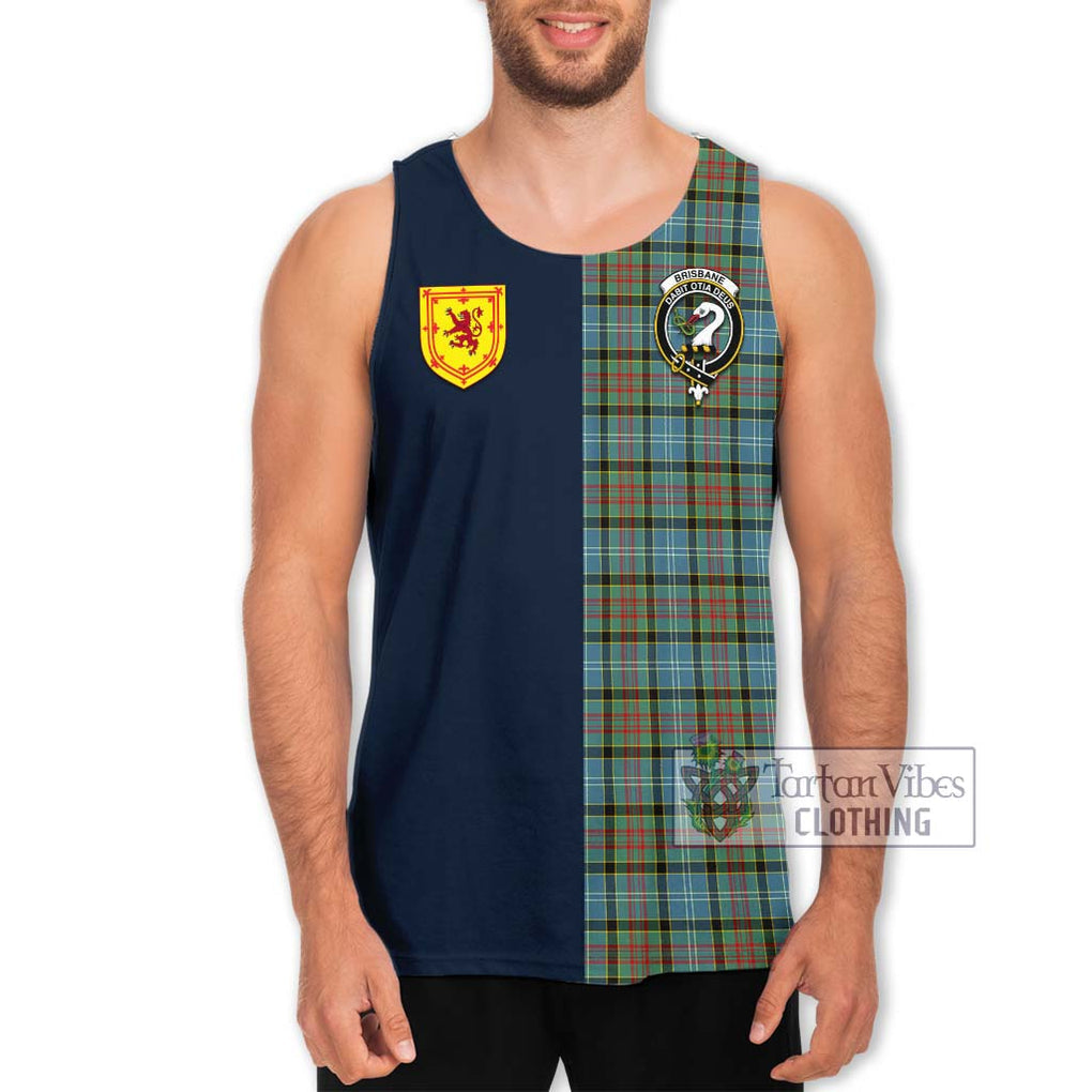 Tartan Vibes Clothing Brisbane Modern Tartan Men's Tank Top with Scottish Lion Royal Arm Half Style