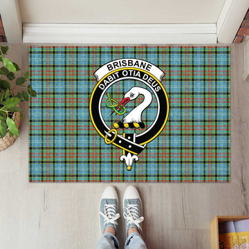 Brisbane Tartan Rubber Doormat with Family Crest