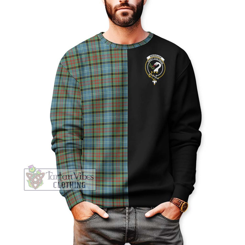 Brisbane Tartan Sweatshirt with Family Crest and Half Of Me Style Unisex - Tartanvibesclothing Shop