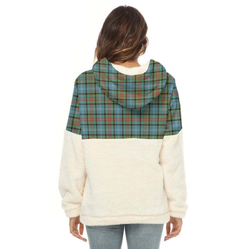 Brisbane Tartan Women's Borg Fleece Hoodie With Half Zip - Tartan Vibes Clothing