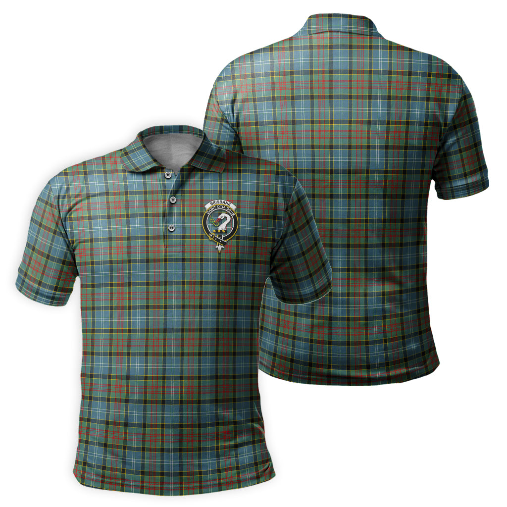 Brisbane modern Tartan Men's Polo Shirt with Family Crest - Tartanvibesclothing