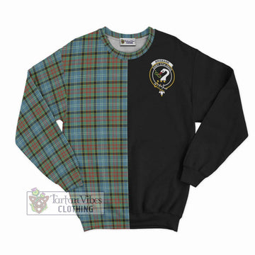Brisbane Tartan Sweatshirt with Family Crest and Half Of Me Style - Tartanvibesclothing Shop