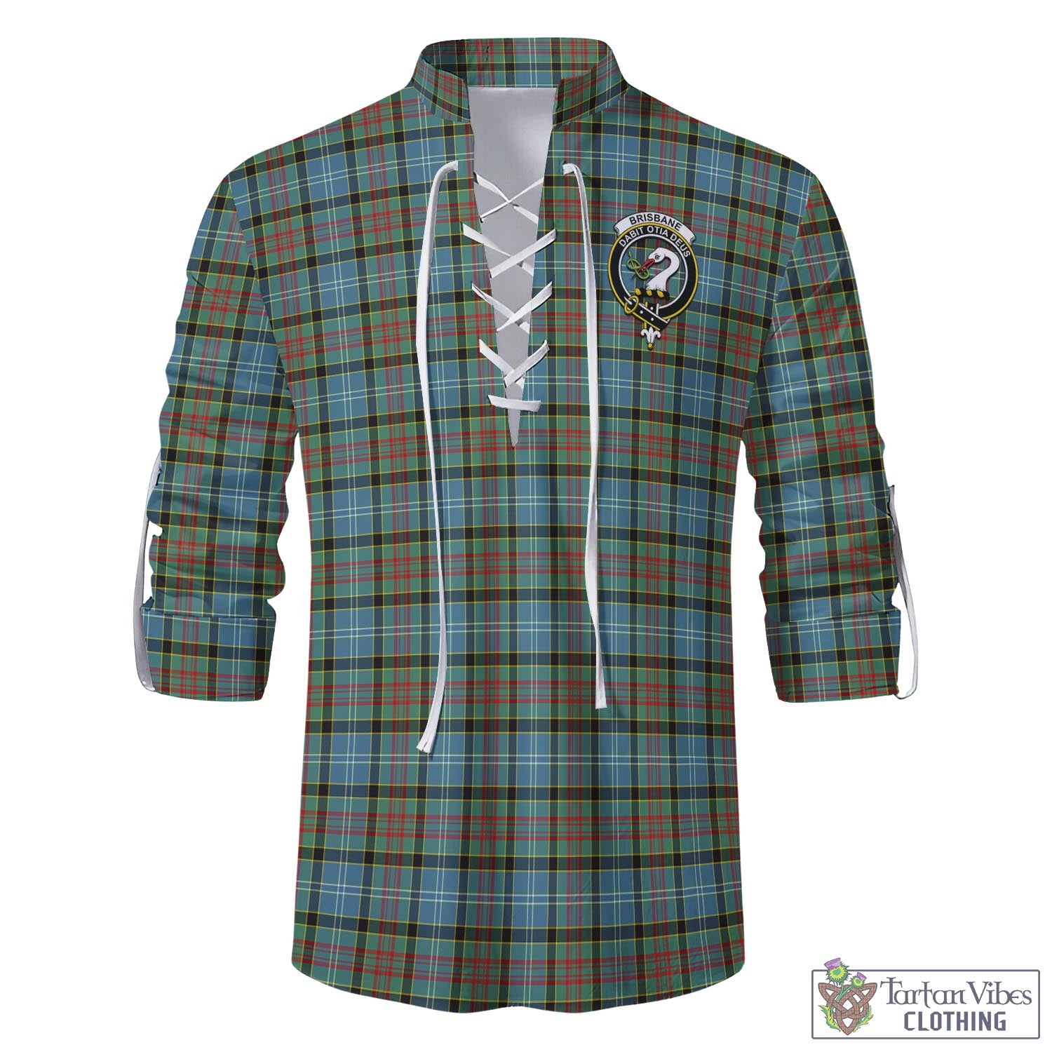 Tartan Vibes Clothing Brisbane modern Tartan Men's Scottish Traditional Jacobite Ghillie Kilt Shirt with Family Crest