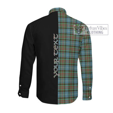 Brisbane Tartan Long Sleeve Button Shirt with Family Crest and Half Of Me Style