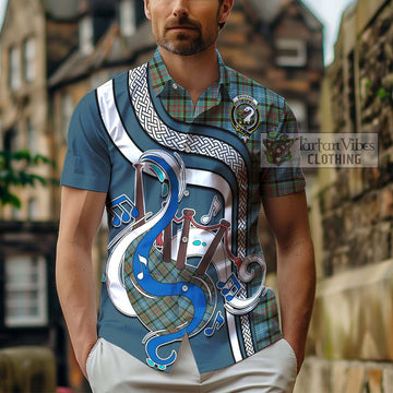 Brisbane Tartan Short Sleeve Button Shirt with Epic Bagpipe Style - Tartanvibesclothing Shop