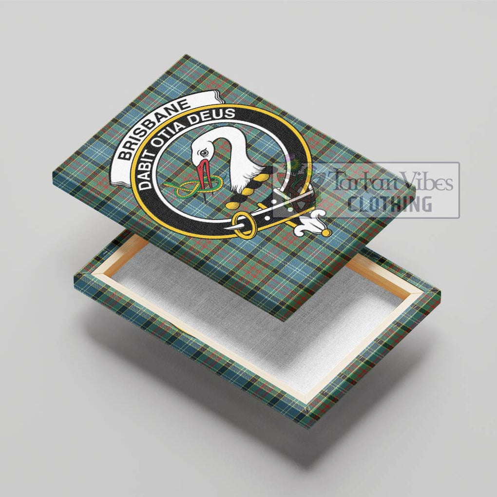 Brisbane Tartan Canvas Print Wall Art with Family Crest - Tartan Vibes Clothing