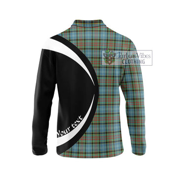 Brisbane Tartan Long Sleeve Polo Shirt with Family Crest Circle Style - Tartan Vibes Clothing