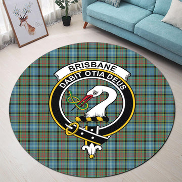 Brisbane Tartan Round Rug with Family Crest