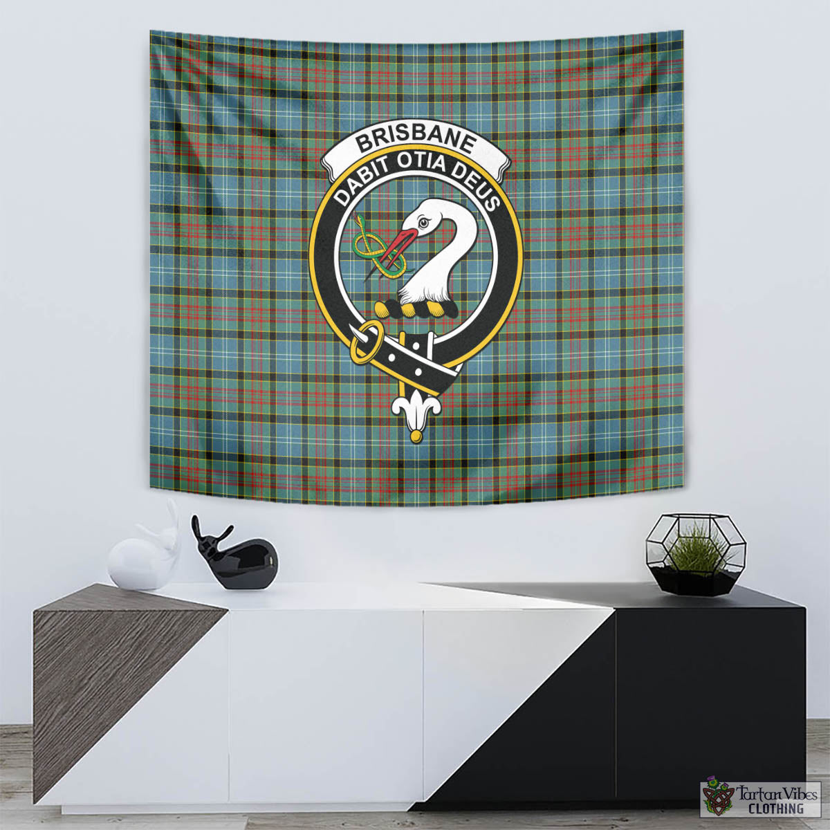 Tartan Vibes Clothing Brisbane modern Tartan Tapestry Wall Hanging and Home Decor for Room with Family Crest