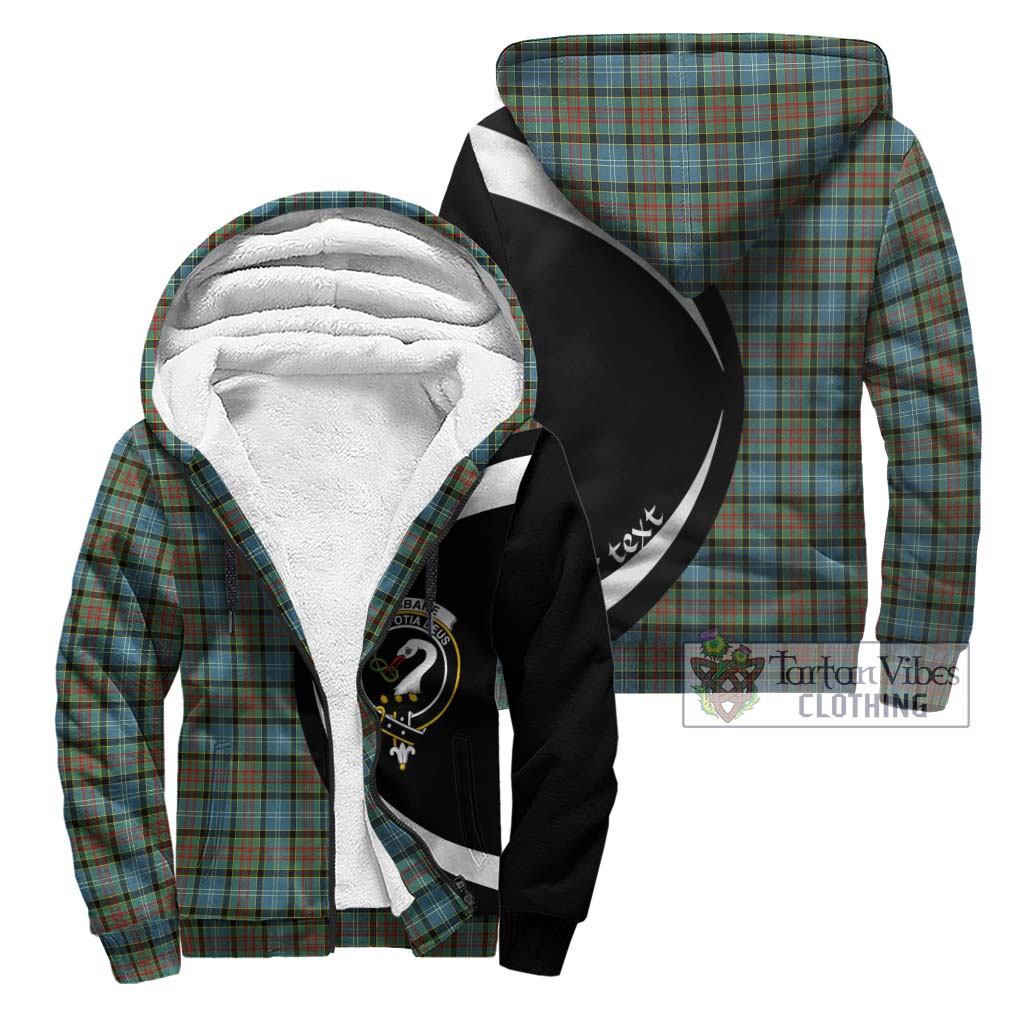 Brisbane Tartan Sherpa Hoodie with Family Crest Circle Style Unisex - Tartan Vibes Clothing