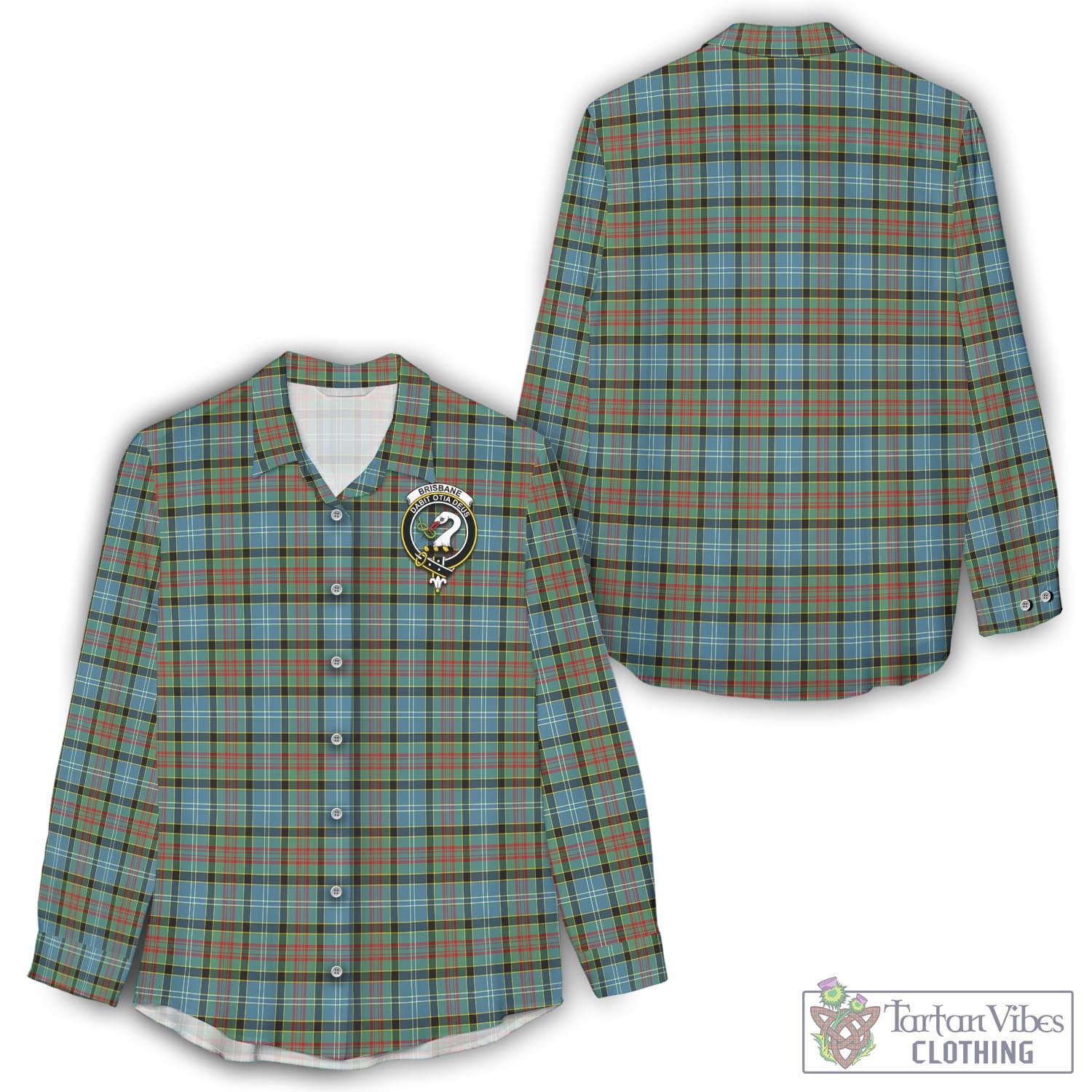 Tartan Vibes Clothing Brisbane modern Tartan Womens Casual Shirt with Family Crest