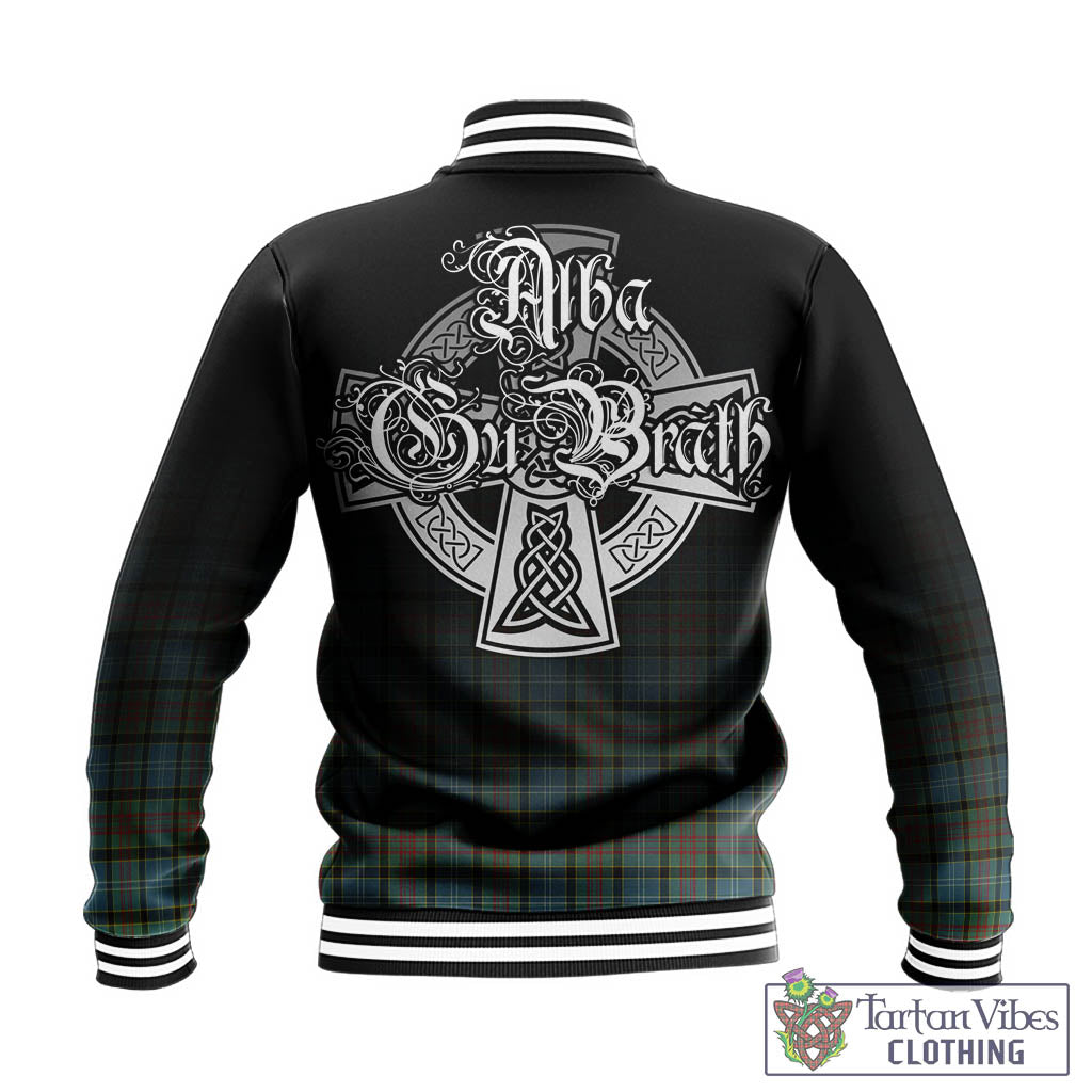 Tartan Vibes Clothing Brisbane modern Tartan Baseball Jacket Featuring Alba Gu Brath Family Crest Celtic Inspired