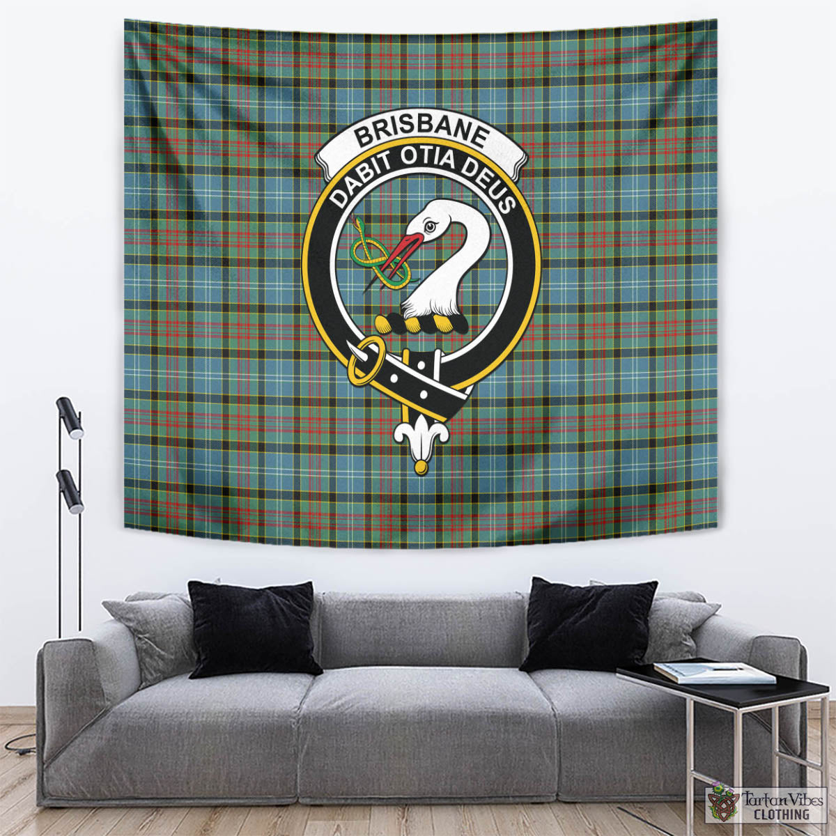 Tartan Vibes Clothing Brisbane modern Tartan Tapestry Wall Hanging and Home Decor for Room with Family Crest