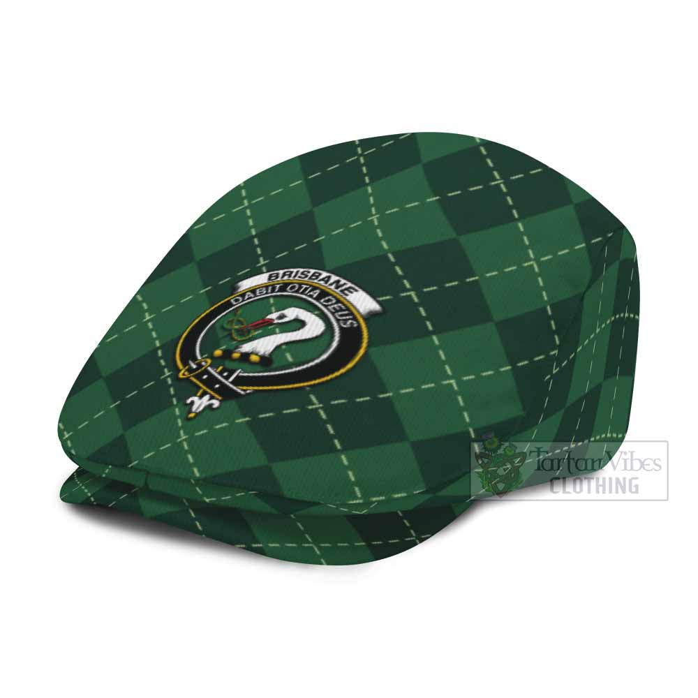 Brisbane Scottish Family Crest Flat Cap Green Argyle Classic Style - Tartan Vibes Clothing