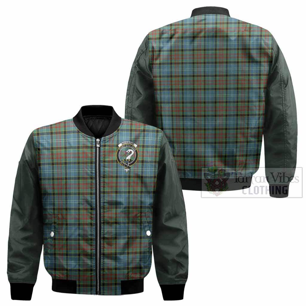 Brisbane Tartan Accent Bomber Jacket with Family Crest