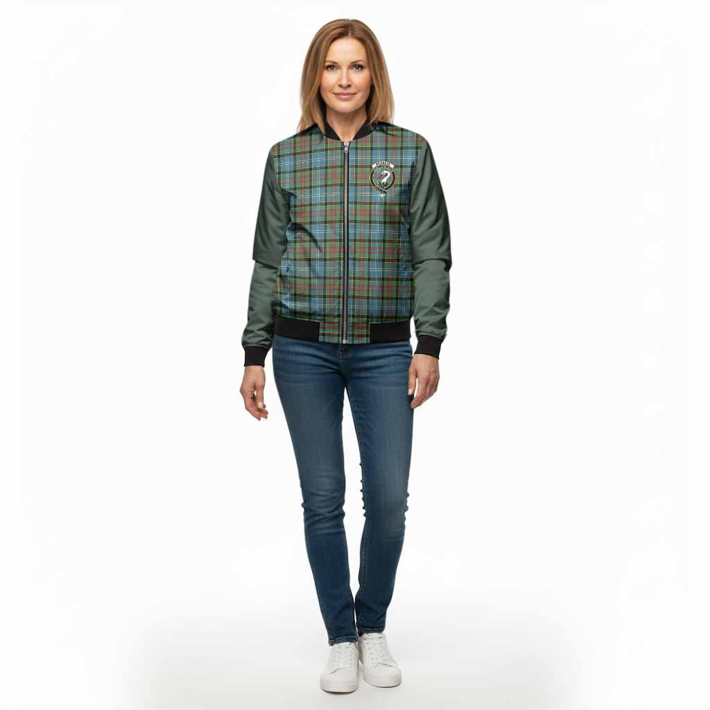 Brisbane Tartan Accent Bomber Jacket with Family Crest