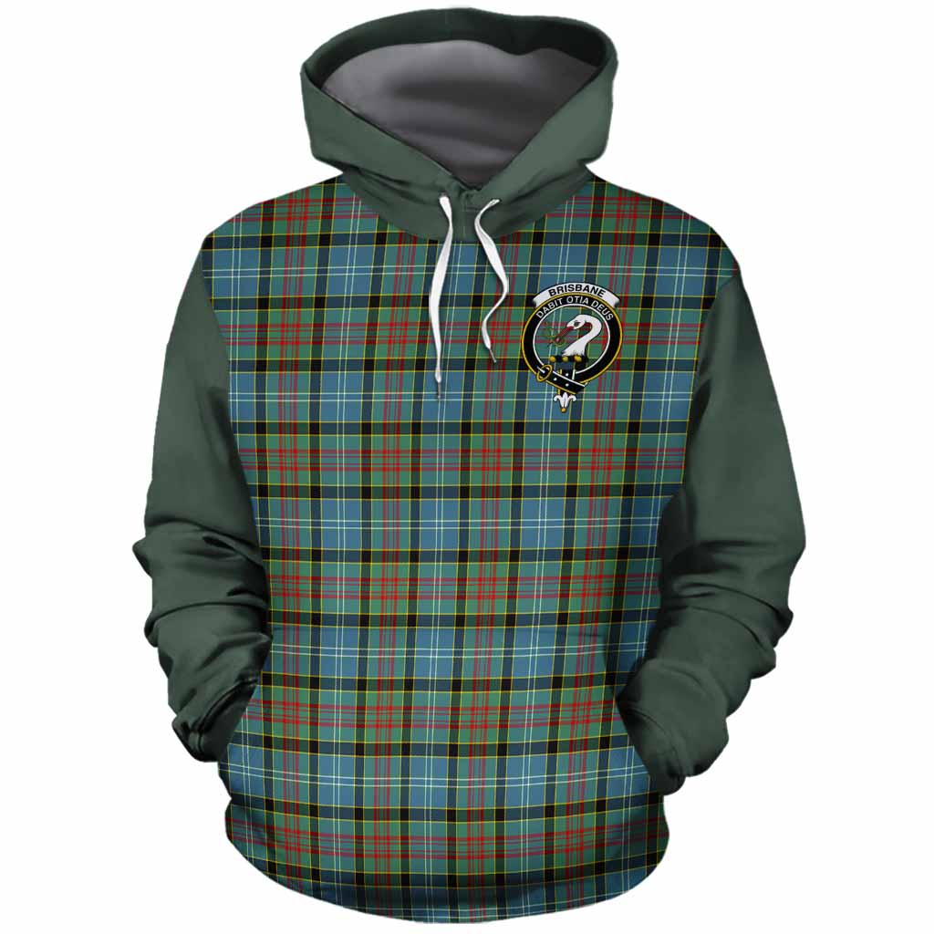 Brisbane Tartan Accent Cotton Hoodie with Family Crest