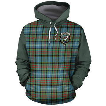 Brisbane Tartan Accent Cotton Hoodie with Family Crest