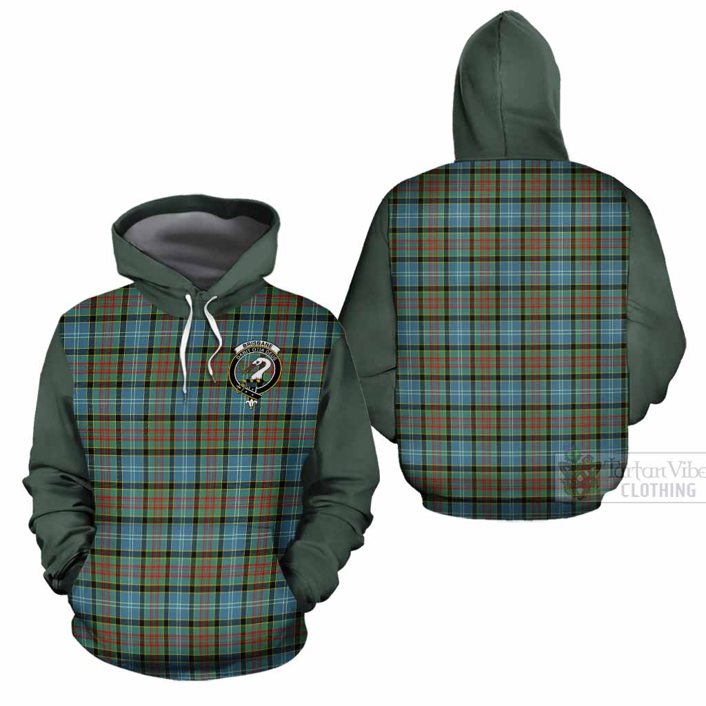 Brisbane Tartan Accent Cotton Hoodie with Family Crest