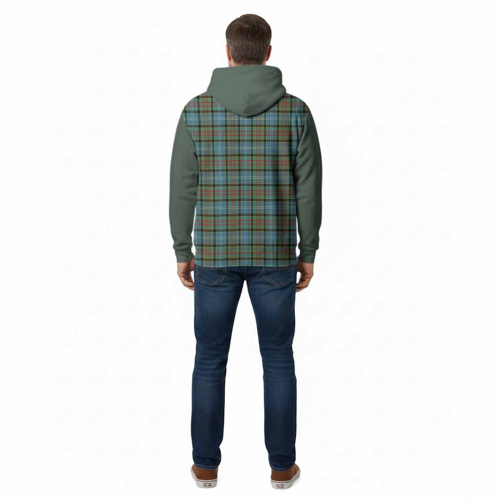 Brisbane Tartan Accent Cotton Hoodie with Family Crest