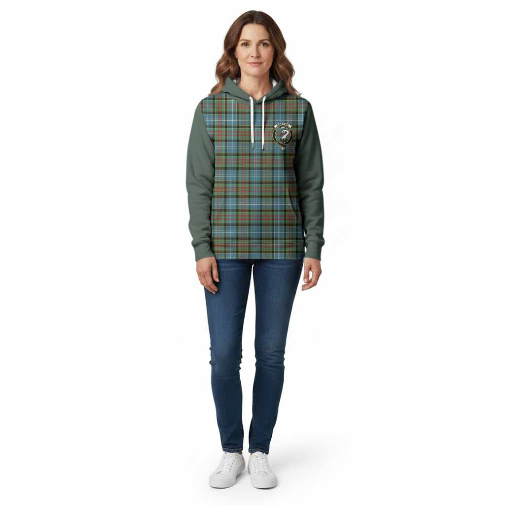 Brisbane Tartan Accent Cotton Hoodie with Family Crest