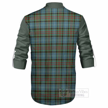 Brisbane Tartan Accent Ghillie Shirt with Family Crest