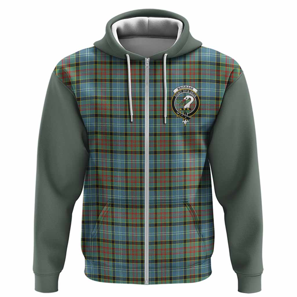 Brisbane Tartan Accent Hoodie with Family Crest